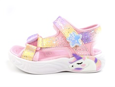 Skechers light pink/multi unicorn dreams sandal med blink